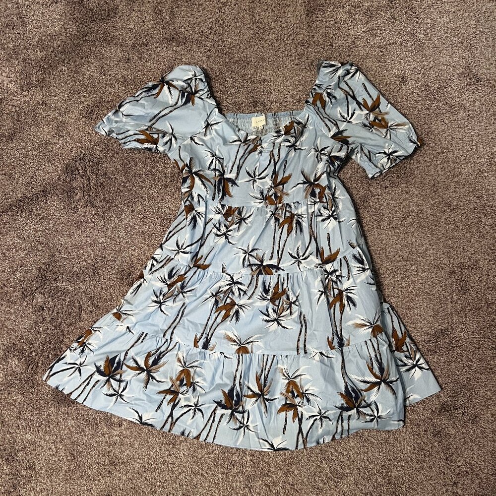Melloday Palm Print Fit & Flare Dress